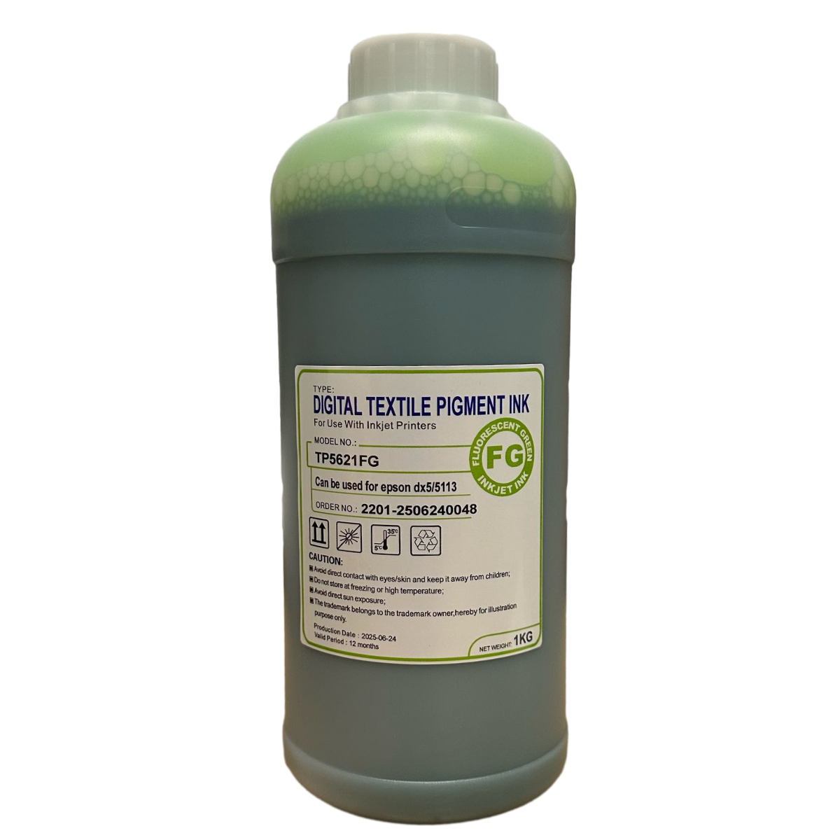 fluorescent green inkbank dtf textile printing ink