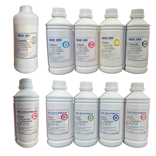 bottles of ink bank dtf ink for textile printing