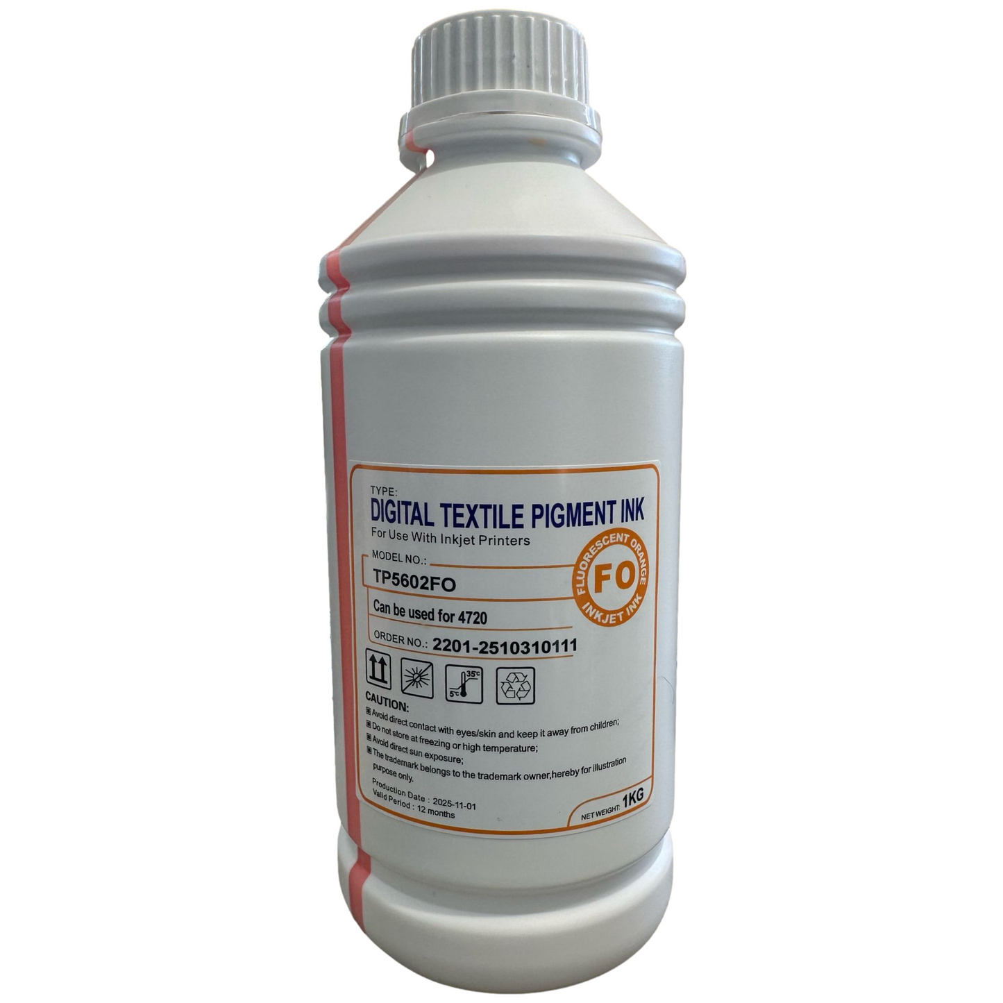 dtf fluorescent orange ink bottle
