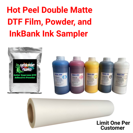 ink bank ink with dtf film and hot melt powder printing supplies sample pack